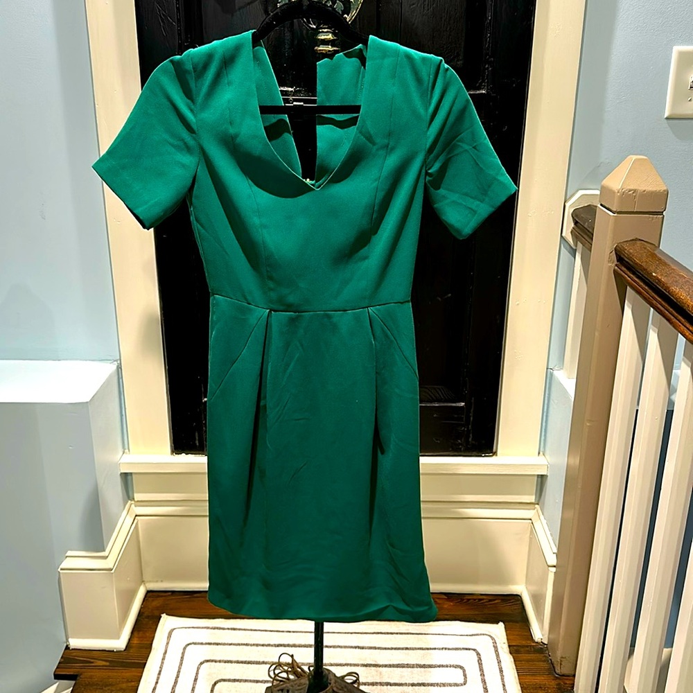 Brilliant green knee length dress